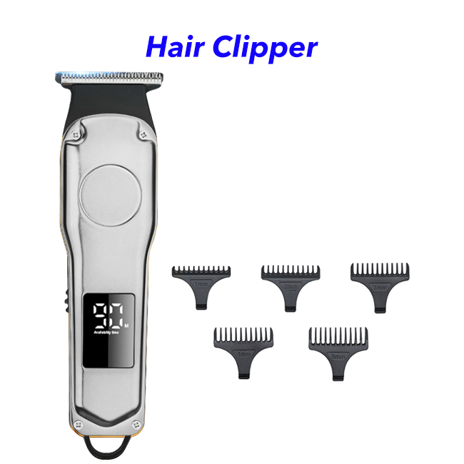 2021 New Arrivals CE FCC ROHS MSDS Approved LCD Display Hair Clippers(Gray)