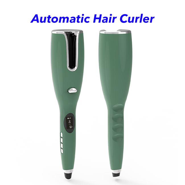 Newest Design Hair Curling Iron Portable Electric Automatic Hair Curler(Dark Green)