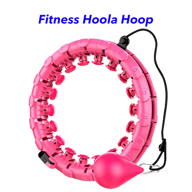 2 in 1 Fitness Weight Loss Hoola Hoop Relif 24 Knots Abdomen Smart Hoola Hoop(Red)