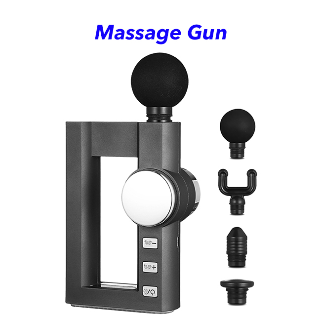 New Deep Tissue Percussion Mini Hot Compress LCD Fascia Massage Gun(Dark gray)