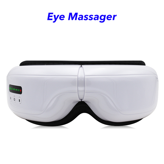 Wireless Music Rechargeable Eye Therapy Air Pressure Vibration Eye Massager with Heat (white)