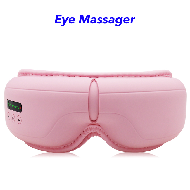Wireless Music Rechargeable Eye Therapy Air Pressure Vibration Eye Massager with Heat (pink)