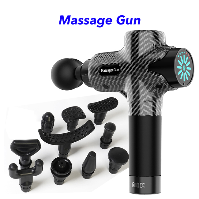 Therapy Handheld Percussion Deep Tissue Fascial Gun Electric Muscle Massage Gun(Carbon Fiber)