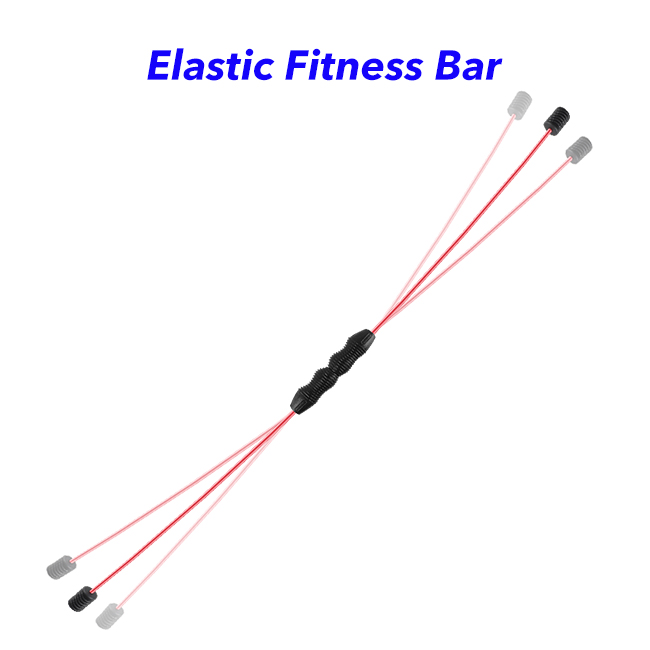  New Arrival Handheld Muscle Training Lose Weight  Detachable Elastic Fitness Bar(red)