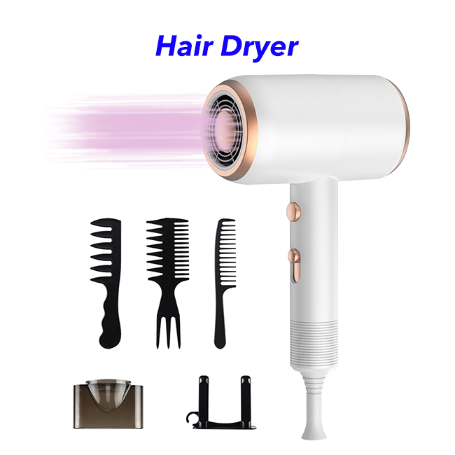 New 1800W High DC Motor Powerful and Stable Negative Ion Hair Dryer(White)