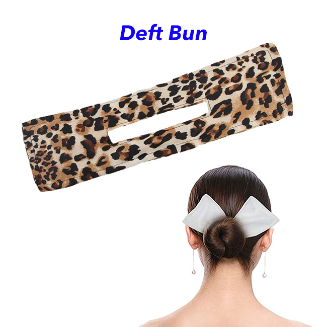 Magic Hair Styling Hair Braiding Tool French Twist-Hairstyle Clip Hair Bun Maker(small leopard color)