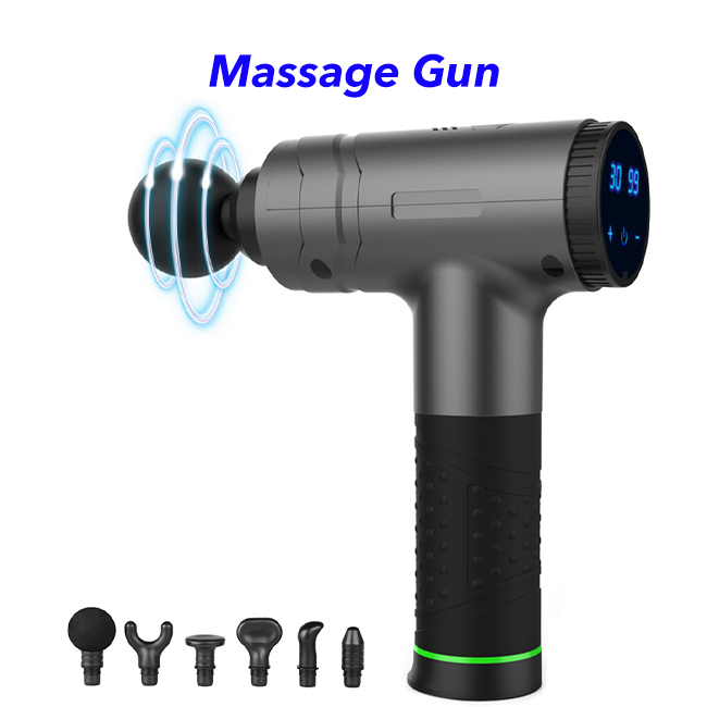 30 Speed Cordless Handheld Deep Tissue Percussion Muscle Massage Gun(Silver)