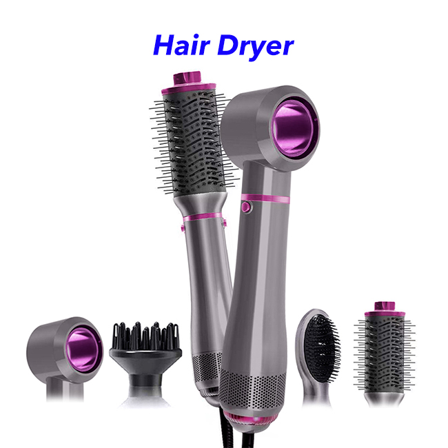 5 In 1 Rotating Hair Staightener Styler One Step Hair Volumizer Hair Dryer Brush