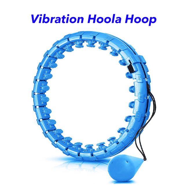 24 Detachable Knots Adjustable Not Fall Fitness Circle Weighted Smart Fitness Hoola Hoop(Blue)