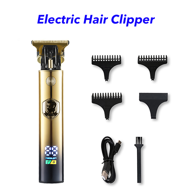 Waterproof Beard Nose Cordless Electric Hair Cutting Trimmers and Clippers for Men(Gradient gold)