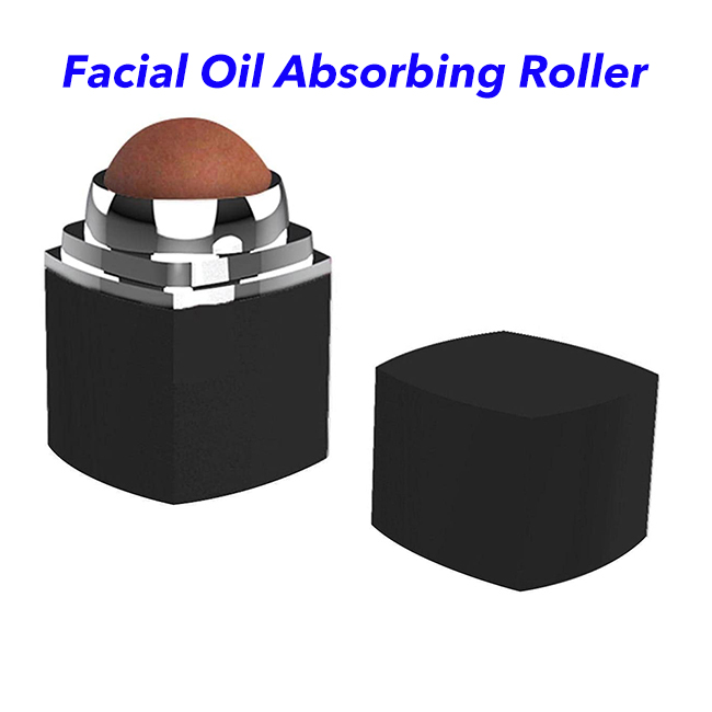 Naturally Green Facial Skincare Tool Oil Control Oil Absorbing Volcanic Face Roller(Black)