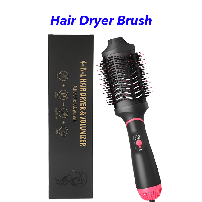 5 in 1 Professional Hot Air Round Head Brush Styler Multifunctional Hair Blow Dryer Brush(Rose Red)