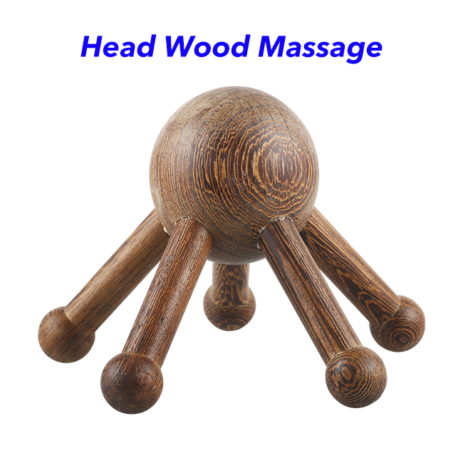 Lymphatic Drainage Tools Wooden Round Head Scalp Massage Wooden Scalp Massager Wood Guasha Head Massager 