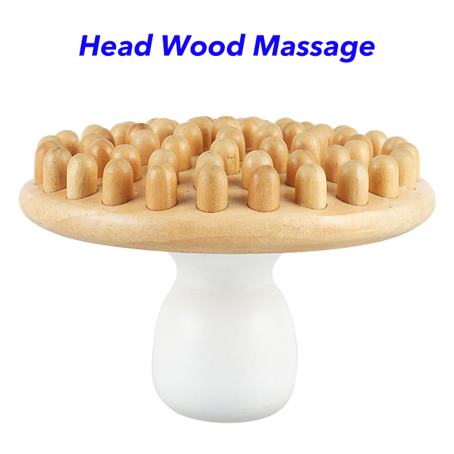 Wooden Handheld Head Massager Maderotherapy Wood Therapy Massage Tools Scalp Massager for Head and Body
