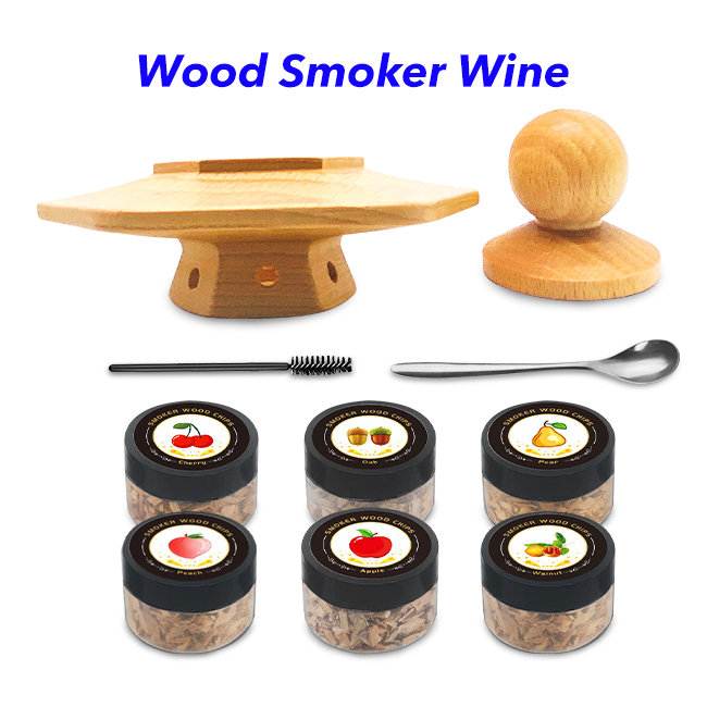 Wooden Cocktail Smoker Kit Smoke Top Saucer Set Whiskey Smoker Kit for drinking(Hexagon)