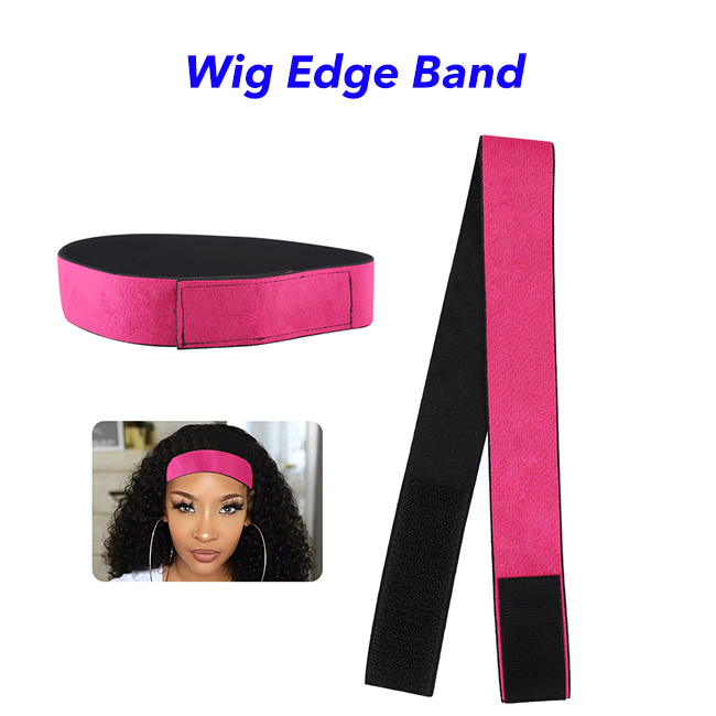 Headband Holder for Lace Wigs Adjustable Wig Band Tightening Elastic Band Wig Accessories(rose red)