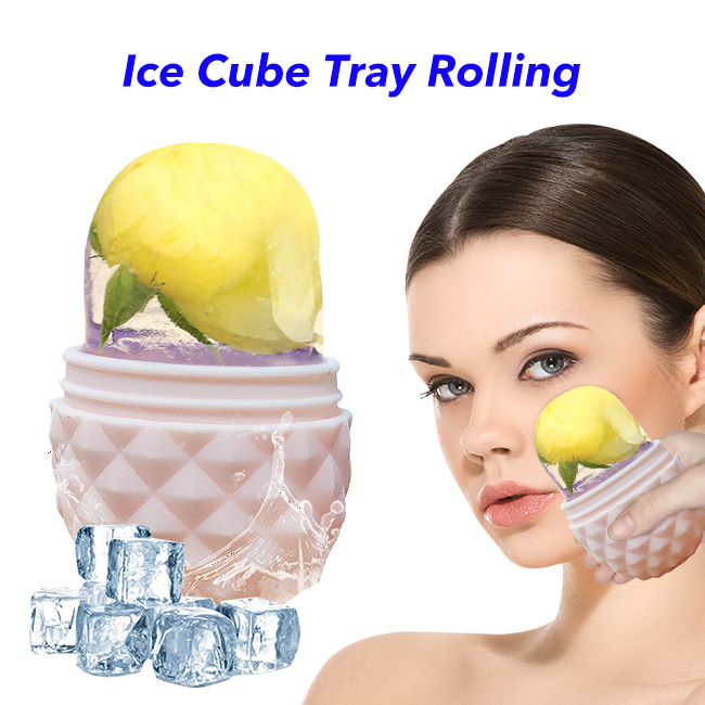 Ice Cube Tray Mold Skin Care Icing Tool Silicone Ice Roller For Face And Eye(Pink)