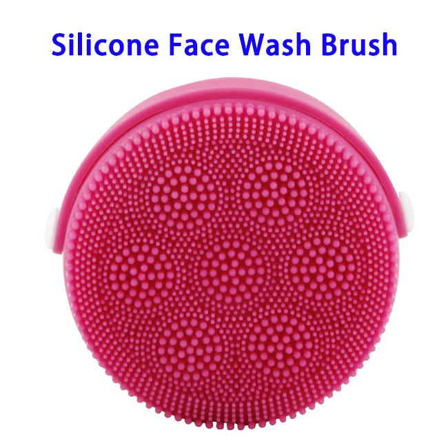 CE ROHS FCC Approved Waterproof USB Silicone Face Cleaning Massager (Magenta)