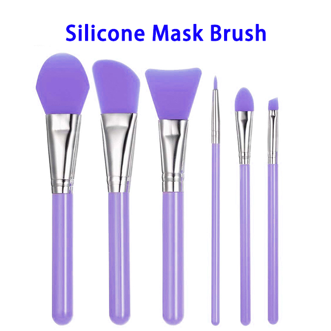 6pcs Portable Facial Silicone Mask Brush Set (Purple)