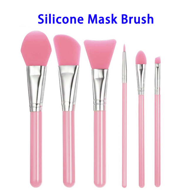 6pcs Portable Facial Silicone Mask Brush Set (Pink)