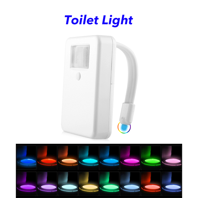 16-Colors Rotated Smart Motion-Activated LED Toilet Nightlight