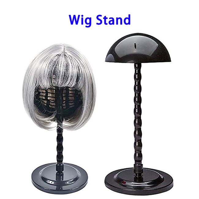 New Arrival Lightweight Adorable Mashroom-Shape Plastic Wig Stand for Both Long and Short Wigs(Black)