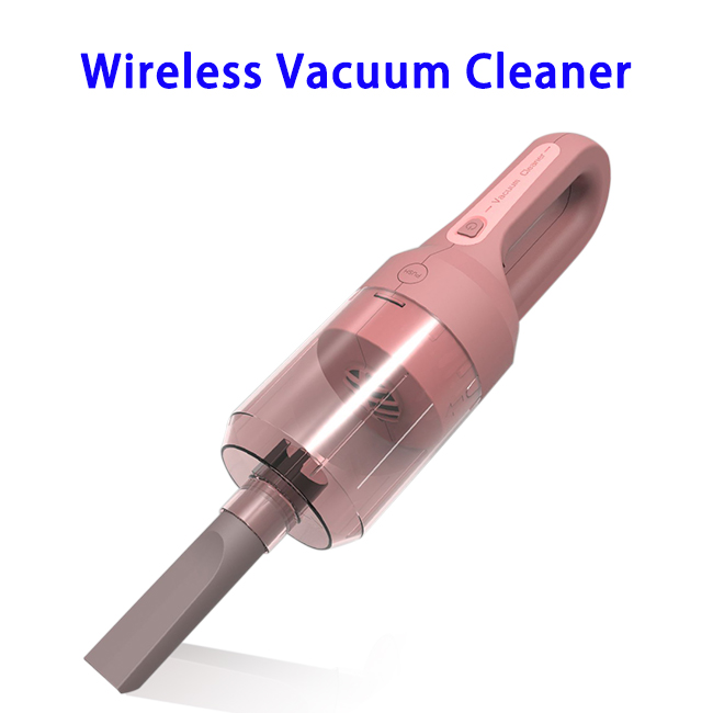 DC-5V 45W Mini Portable Wet and Dry Wireless Car Vacuum Cleaner (Pink)