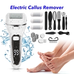 Electric Callus Remover for Feet Scrubber Remove Dead Skin Pedicure Tools Kit with 3 Roller Heads (white)