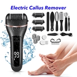 Electric Callus Remover for Feet Scrubber Remove Dead Skin Pedicure Tools Kit with 3 Roller Heads (black)