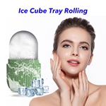 Ice Roller For Face Icing Tool Food-Grade Leak-Proof Silicone Reusable Face Massage Cube Ice Mold Holder (green)
