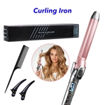 360 Degree Rotating Professional LED Ceramic Barrel Portable Hair Curler Curling Iron