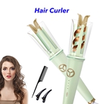 Anti-tang Auto Hair Curling Iron Wand Automatic Hair Curler(Green)