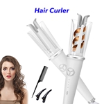 Anti-tang Auto Hair Curling Iron Wand Automatic Hair Curler(White)