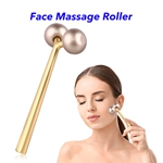 New Arrival Cool Sensation Zinc Alloy Face Roller Relieves Stress Tension And Tighten Skin Face Massage Roller (Gold)