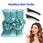 Soft Magic Curling Rod Headband Silk Curling Ribbon Wave Silk Heatless Hair Curler for Sleeping(Green)