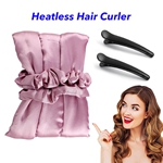Soft Magic Curling Rod Headband Silk Curling Ribbon Wave Silk Heatless Hair Curler for Sleeping(Purple)