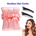 Soft Magic Curling Rod Headband Silk Curling Ribbon Wave Silk Heatless Hair Curler for Sleeping(Pink)