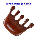 Natural Sandalwood Wood Comb Massager Gua Sha Wide Tooth Comb Wooden Hair Comb for Head Scalp(Golden Sandalwood)