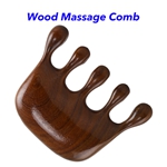 Natural Sandalwood Wood Comb Massager Gua Sha Wide Tooth Comb Wooden Hair Comb for Head Scalp(Green Sandalwood)