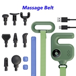 Deep Tissue Lateral and Percussion Vibration Belt Slimming Vibration Massage Gun with Belt（Green）