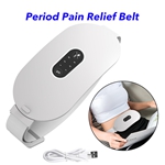 Electric Waist Belt Device Portable Cordless Fast Heating Pad with 6 Heat Levels and 6 Massage Modes (White)