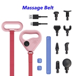 Deep Tissue Percussion Vibration Massage Belt Slimming Vibration Massage Gun with Belt（Pink）