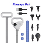 Deep Tissue Percussion Vibration Massage Belt Slimming Vibration Massage Gun with Belt（White）