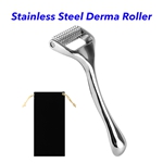 Stainless Steel Derma Face Roller Lift Up Decrease Puffiness Face Roller Nasolabial Fold Acupuncture Micro Derma Roller (Silver)