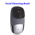IPX7 Waterproof Face Brush USB Rechargeable Silicone Face Scrubber Facial Cleansing Brush (Grey)