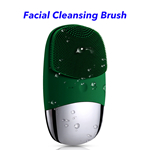 IPX7 Waterproof Face Brush USB Rechargeable Silicone Face Scrubber Facial Cleansing Brush (Green)