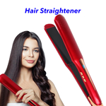 Professional Salon Fast Heating Ceramic Wide Panel Flat Iron Hair Straightener (red)