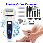 Electric Callus Remover for Feet Scrubber Remove Dead Skin Pedicure Tools Kit with 3 Roller Heads (blue)