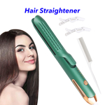 Professional 2 in 1 Curling Wand Flat Iron Hair Straightener with Cooling Air Vents (Green)