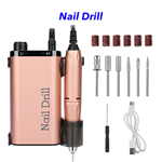 Electric 35000Rpm Rechargeable Portable Nail Drill Machine(Pink)